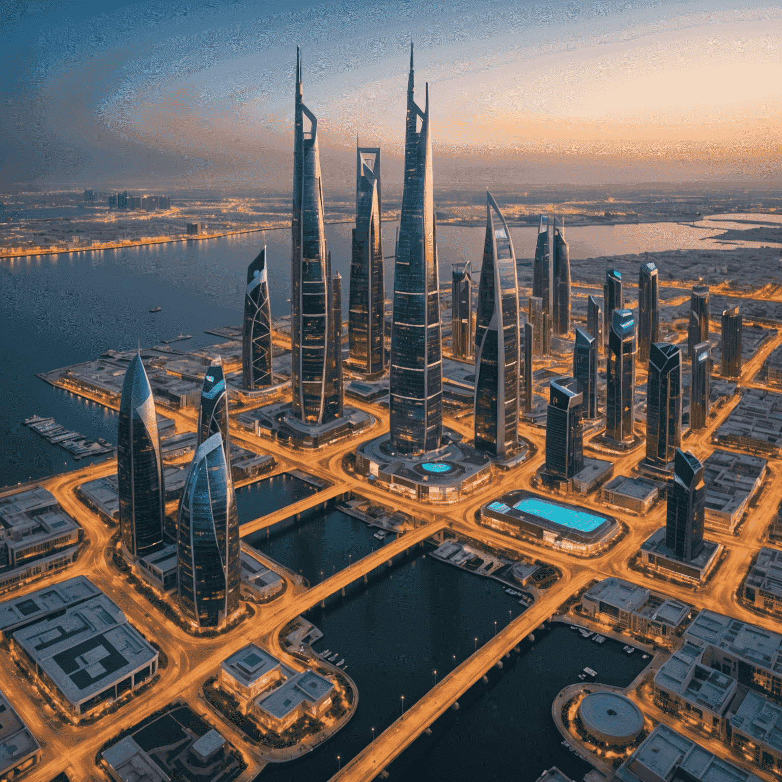 مدينة ذكية في البحرين مع أجهزة إنترنت الأشياء المتصلة وأبراج 5G